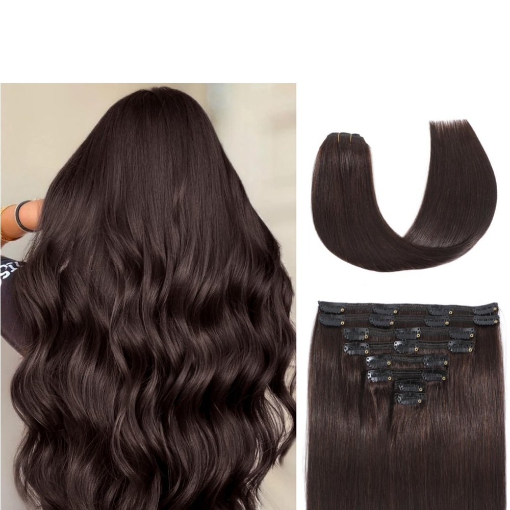 Remy Human Hair Dark Brown Extensions